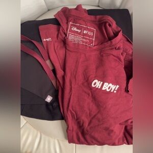 Figs Maroon and Black Joggers